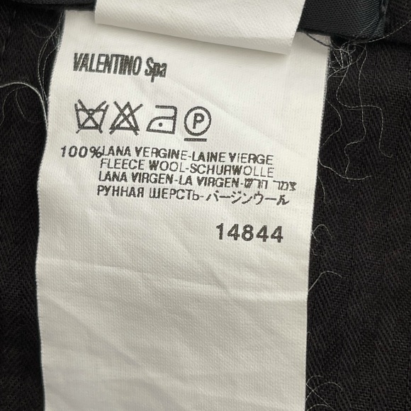 Valentino Black Wool Pinstriped Dress Pants - Picture 9 of 13